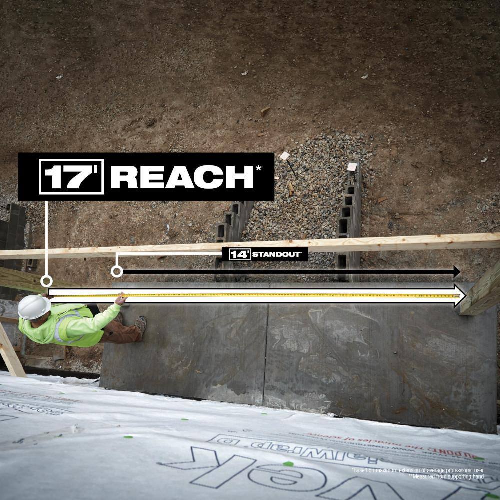 25 ft. x 1-5/16 in. Wide Blade Magnetic Tape Measure with 17 ft. Reach - View 4
