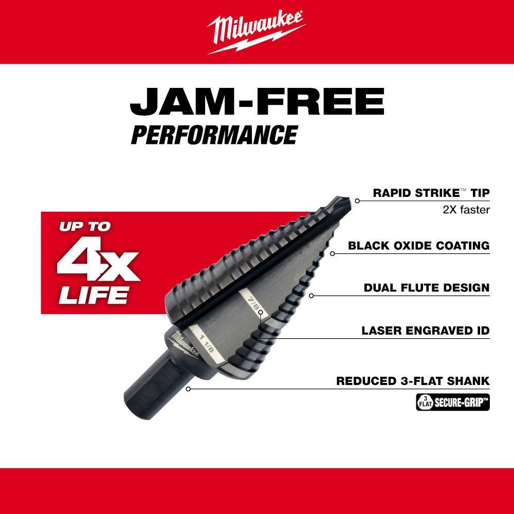 7/8 in. - 1-1/8 in. #9 Black Oxide Step Drill Bit (2-Steps) - View 4