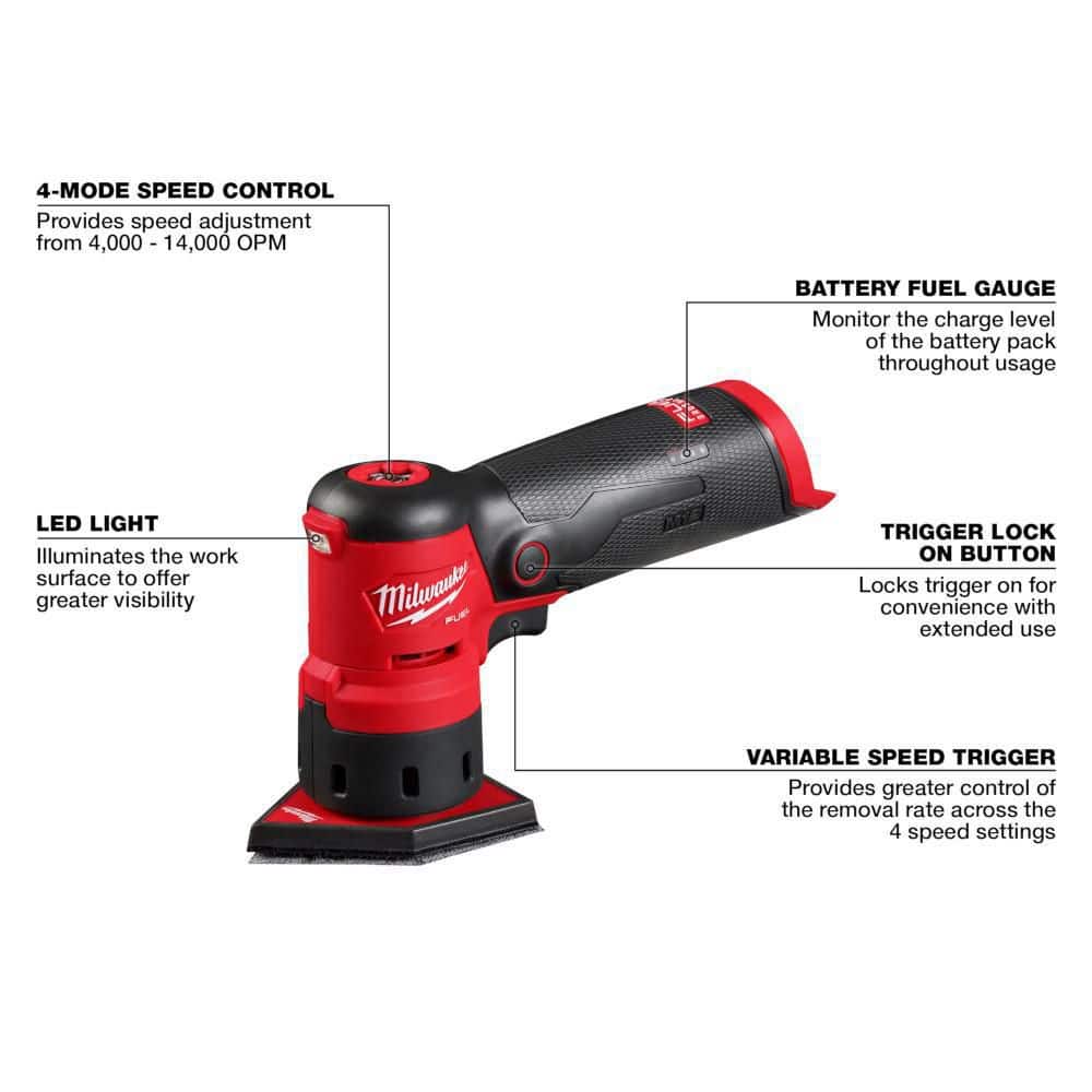 M12 FUEL 12-Volt Lithium-Ion Brushless Cordless Orbital Detail Sander - View 3