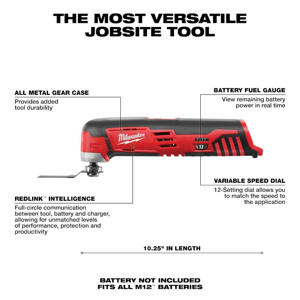 M12 12V Lithium-Ion Cordless Oscillating Multi-Tool (Tool-Only) - View 3