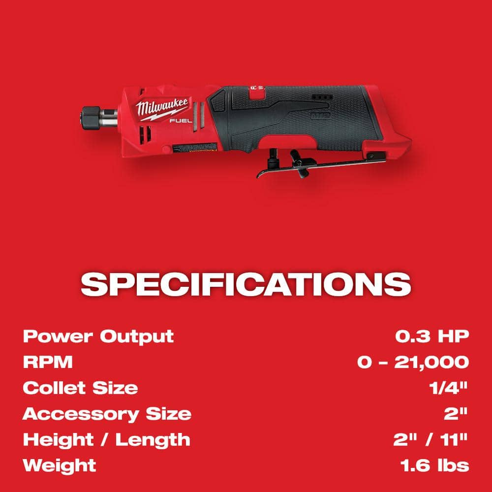 M12 FUEL 12V Lithium-Ion Brushless Cordless 1/4 in. Straight Die Grinder - View 6