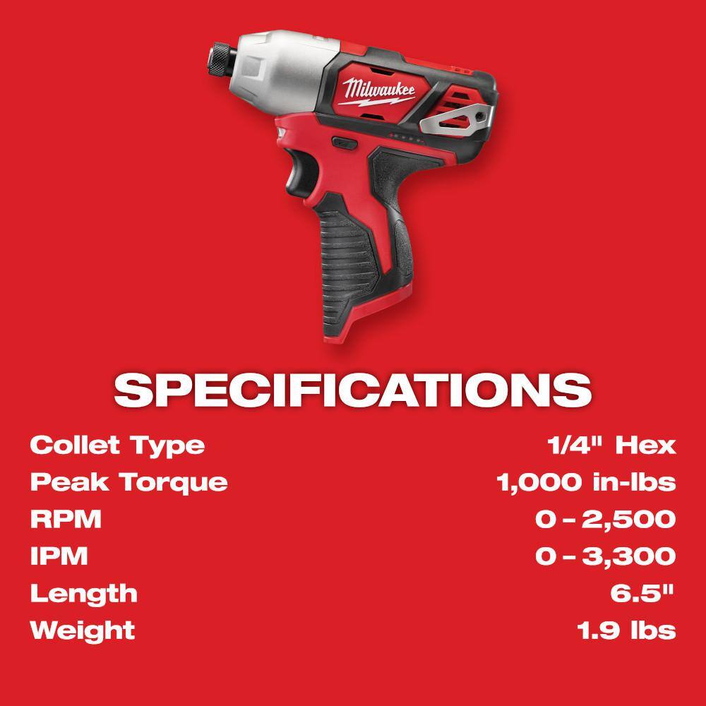 M12 12V Lithium-Ion Cordless Combo Kit with Two 2.0Ah Batteries, Charger and - View 6