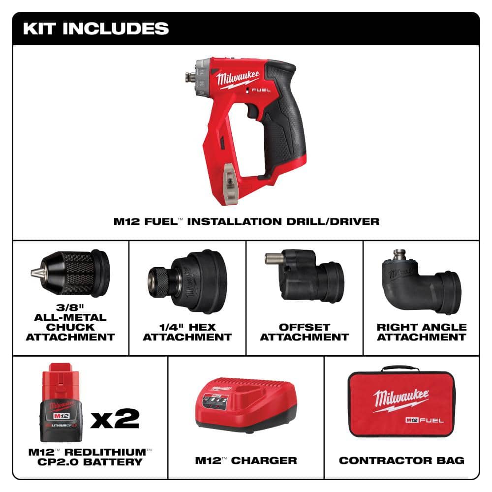 M12 FUEL 12V Lithium-Ion Brushless Cordless 4-in-1 Installation 3/8 in. Drill - View 2
