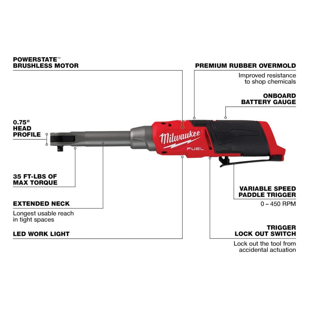 M12 FUEL 12V Lithium-Ion Brushless Cordless 3/8 in. Extended Reach High Speed - View 3
