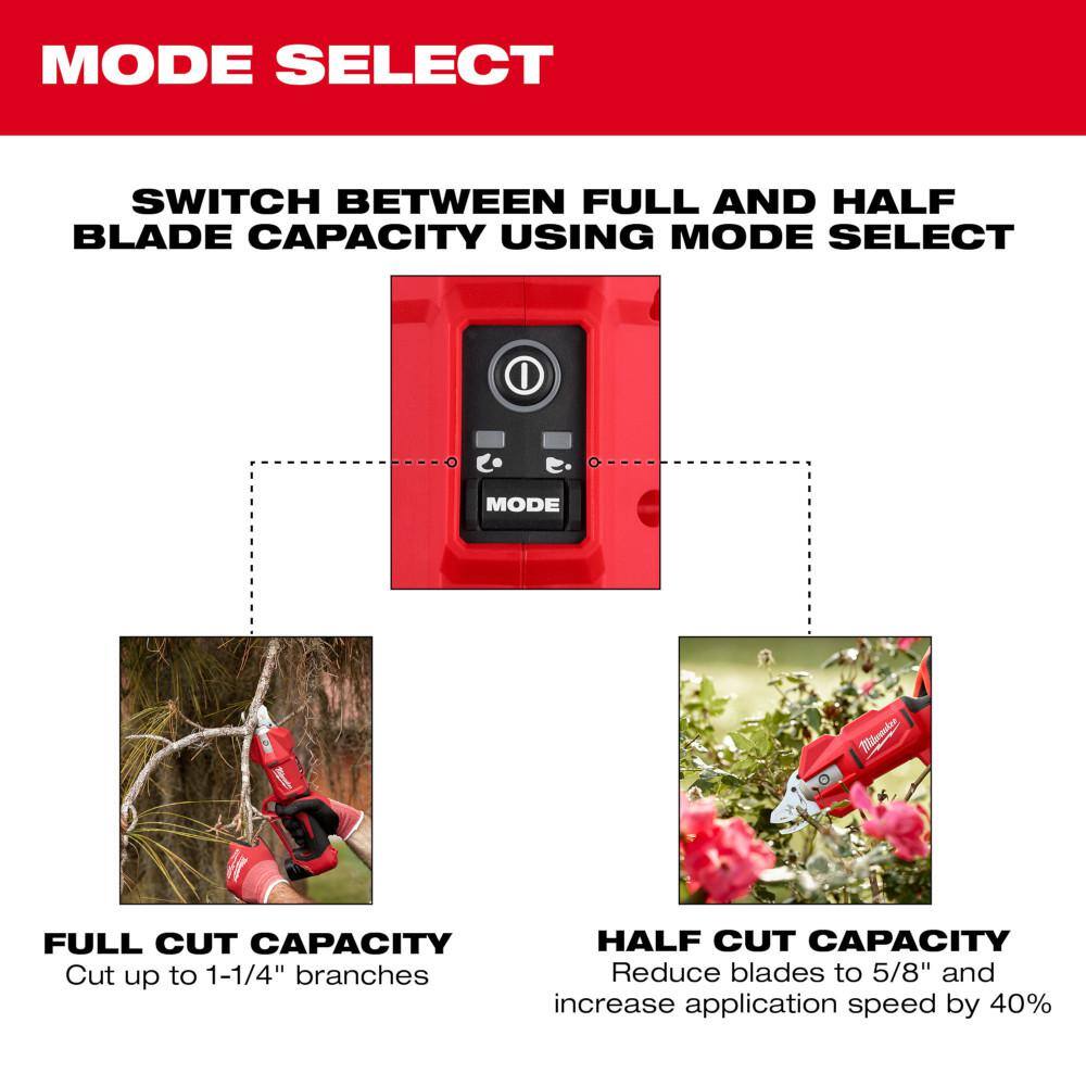 M12 12V Lithium-Ion Cordless Brushless Pruner Shears w/(2) 5.0 Ah High Output - View 5