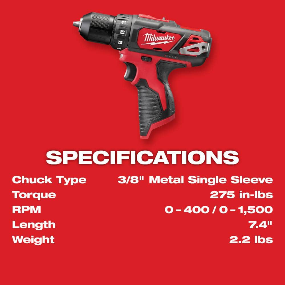 M12 12V Lithium-Ion Cordless 4-Tool Combo Kit with (2) Compact 1.5Ah Batteries - View 3