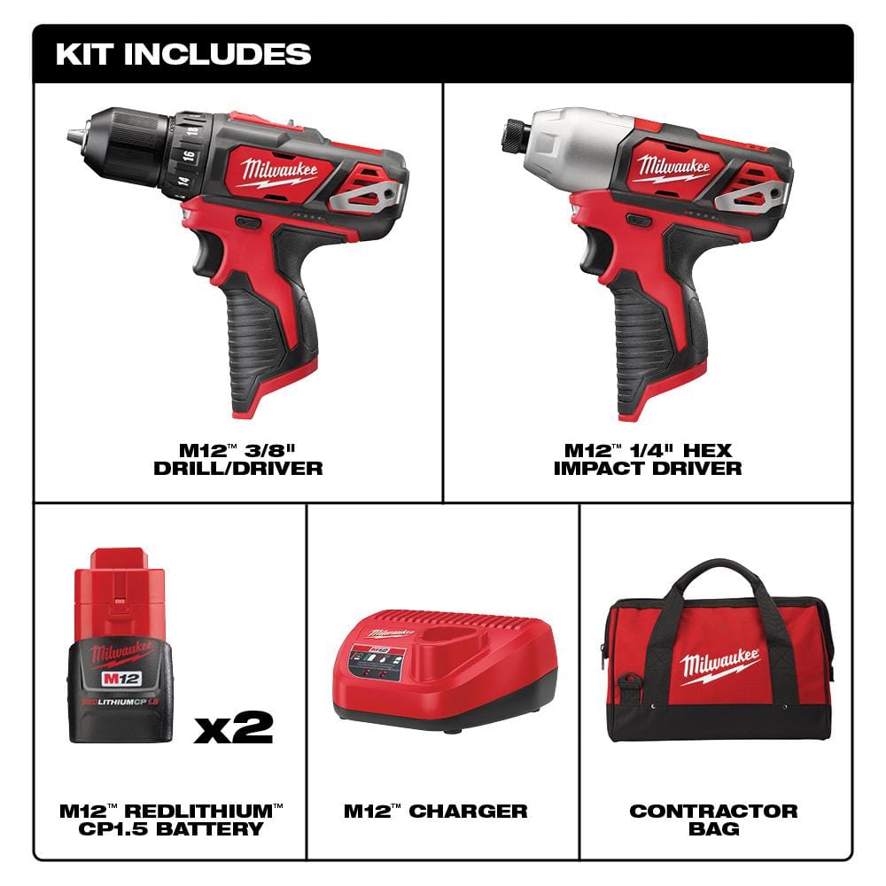 M12 12-Volt Lithium-Ion Cordless 2-Tool Combo Kit with M12 12-Volt Lithium-Ion - View 2