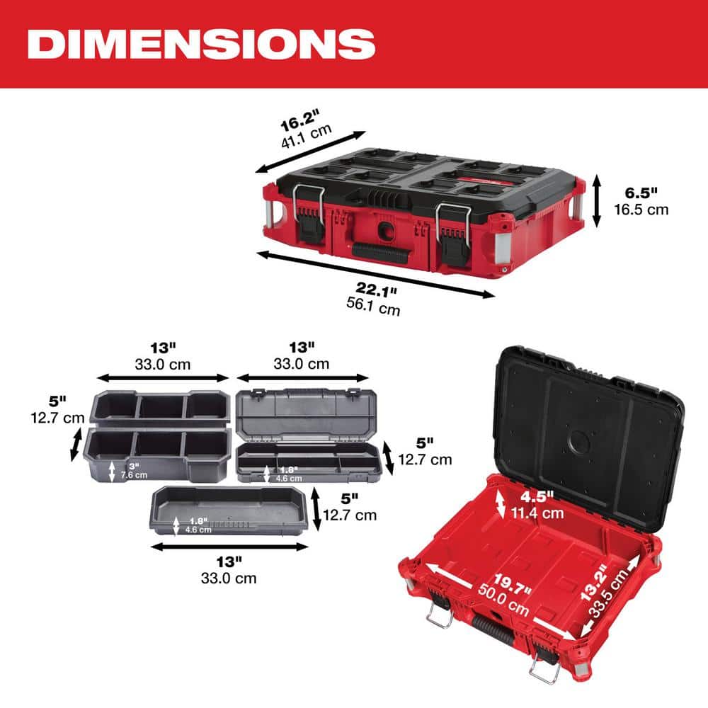PACKOUT 22 in. Medium Red Tool Box with 75 lbs. Weight Capacity - View 4