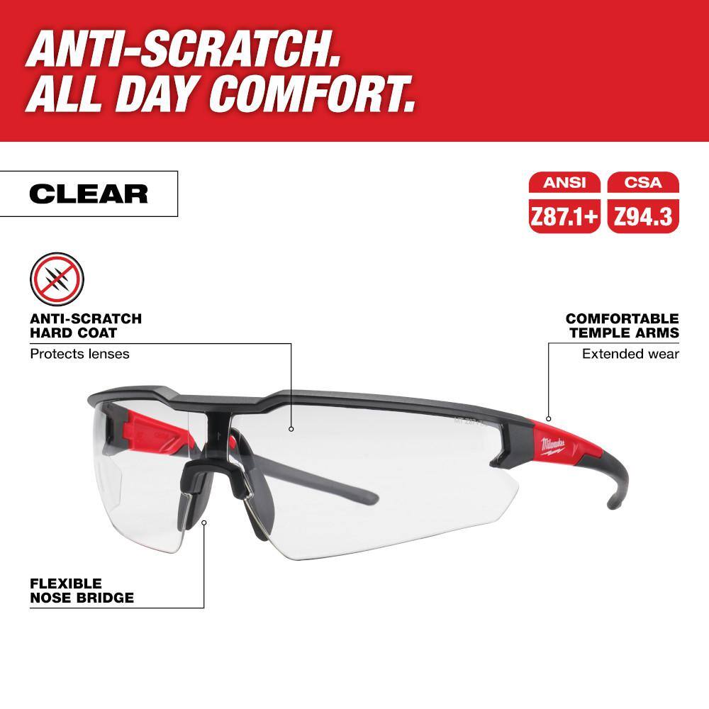 Safety Glasses with Clear Anti-Scratch Lenses (3-Pack) - View 2
