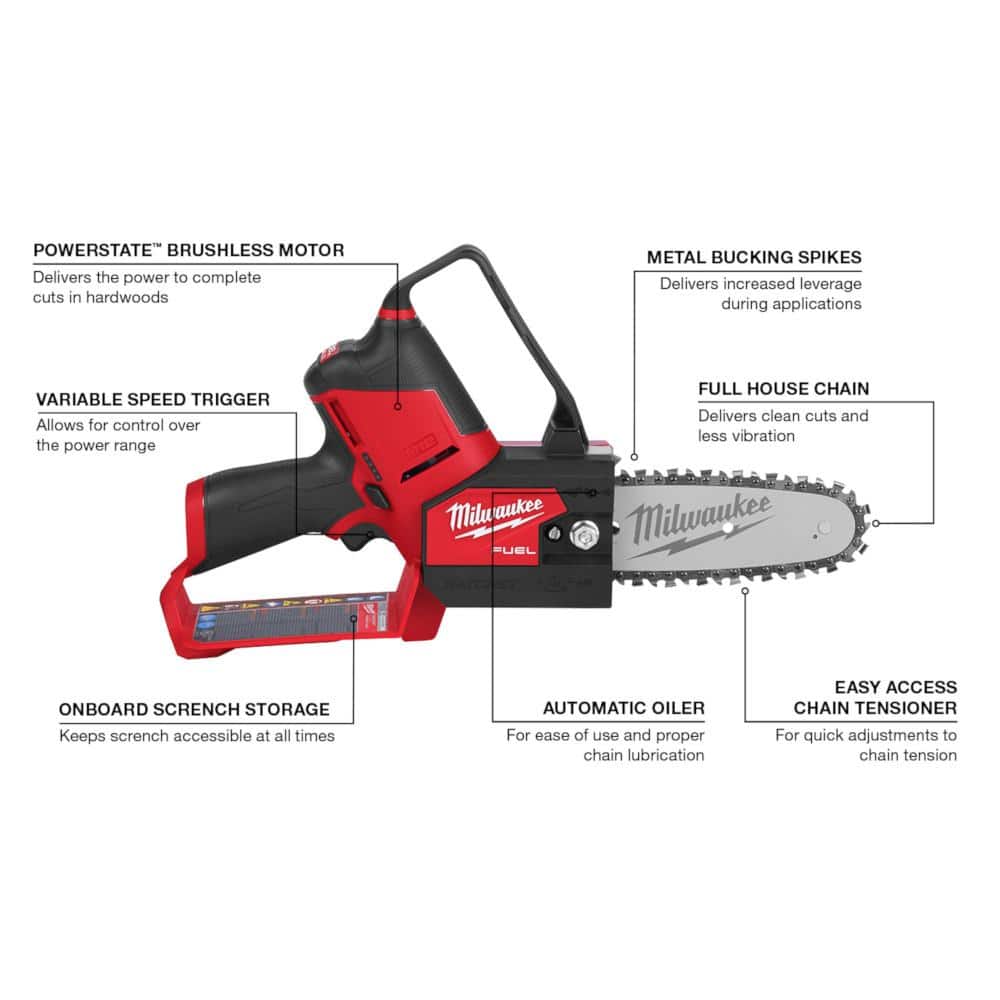 M12 FUEL 6 in. 12V Lithium-Ion Brushless Electric Cordless Battery Pruning Saw - View 4