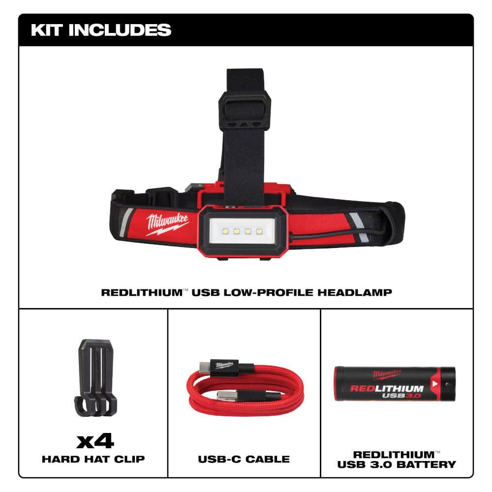 600 Lumens LED REDLITHIUM USB Low-Profile Hard Hat Headlamp - View 2