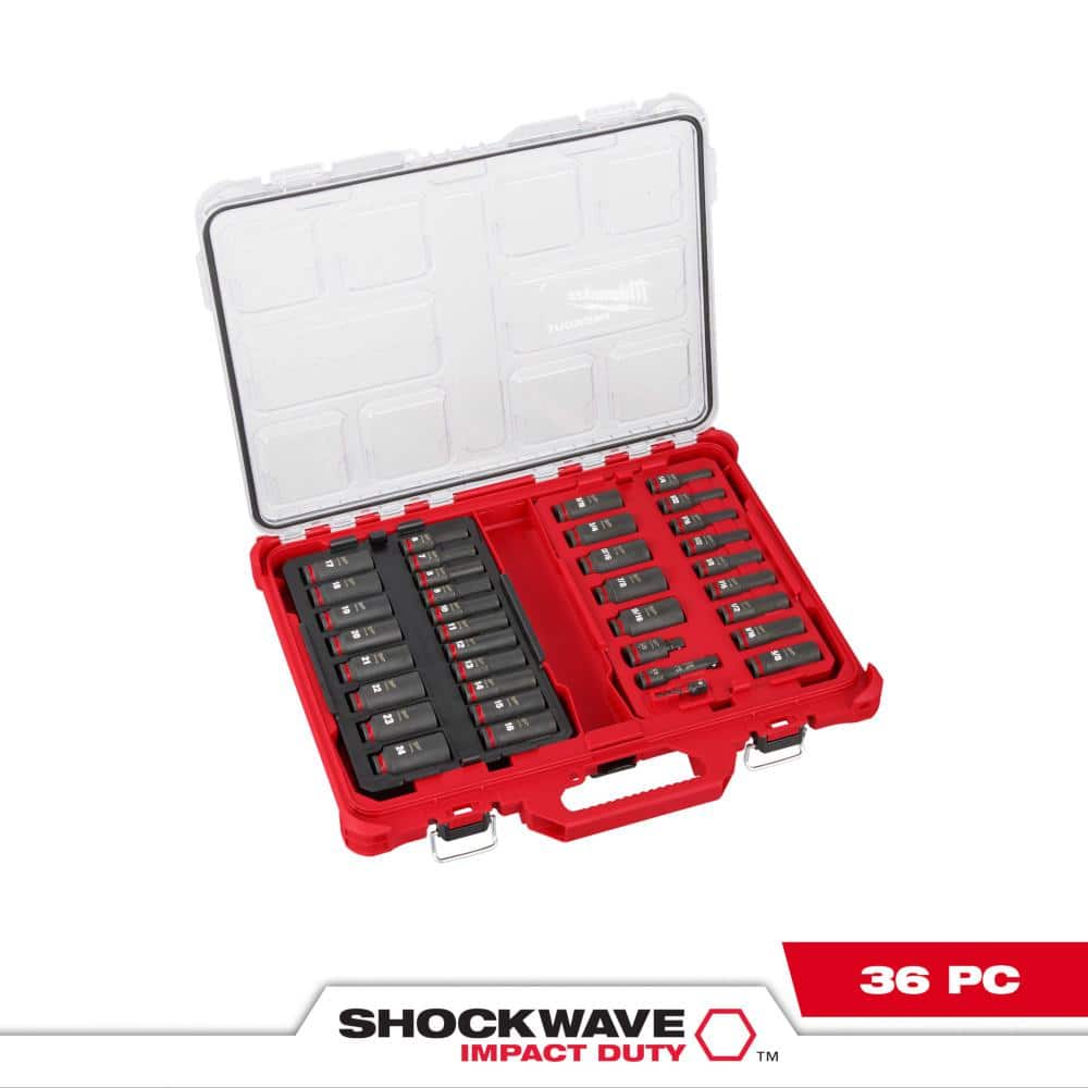 SHOCKWAVE Impact-Duty 3/8 in. Drive Metric and SAE Deep Well Impact PACKOUT