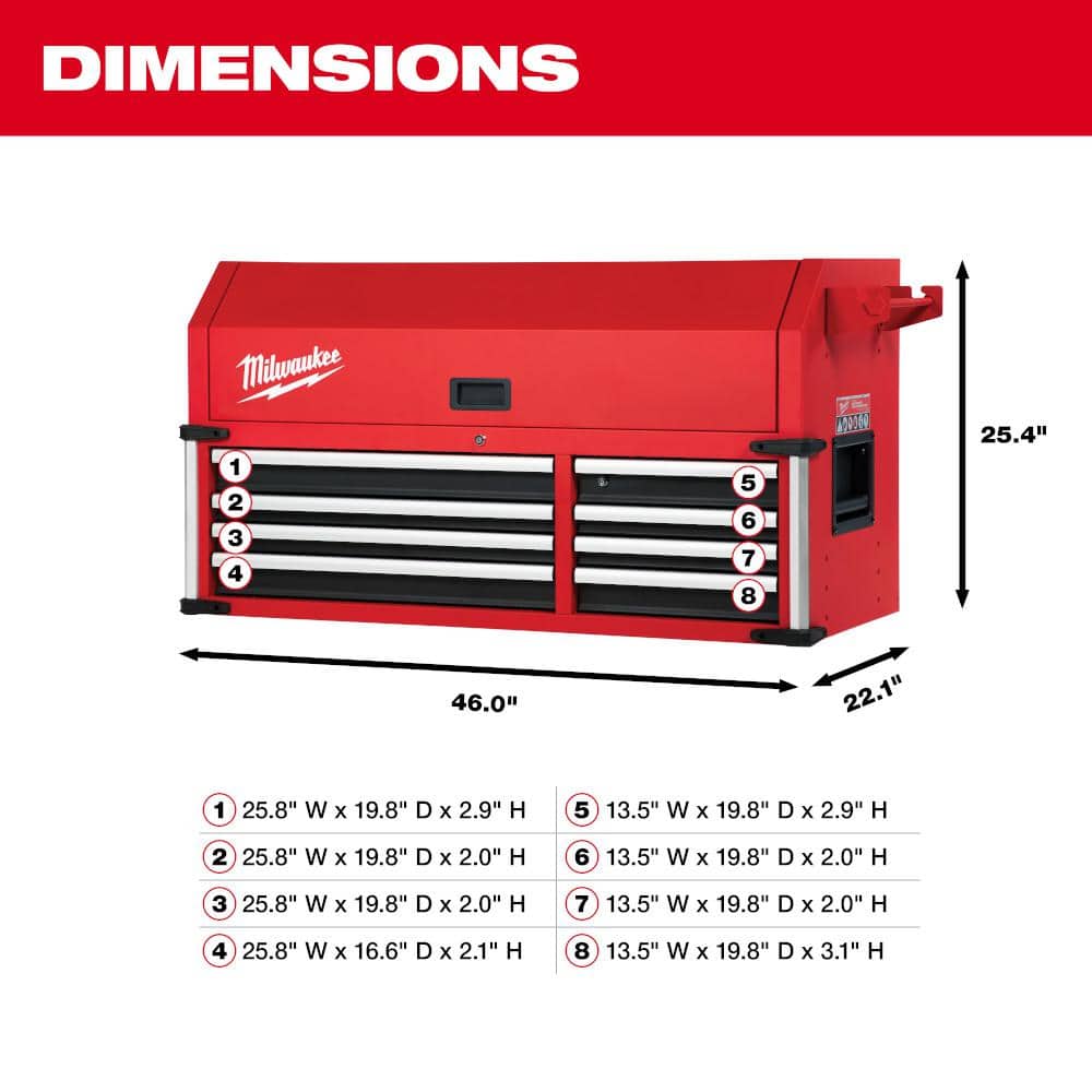 High Capacity 46 in. 18-Drawer Tool Chest and Cabinet Combo - View 4