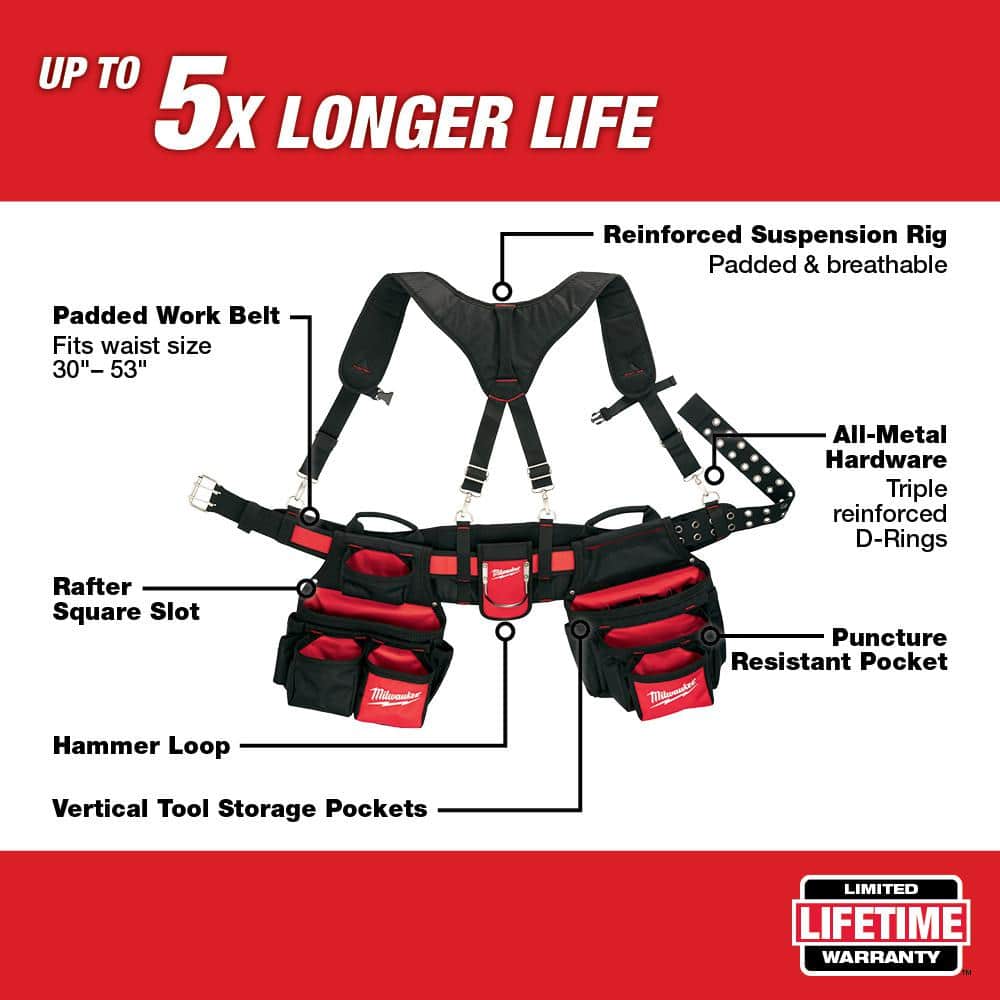 General Contractor Work Waist Tool Belt with Suspension Rig - View 2