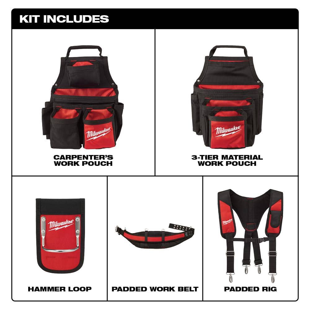 General Contractor Work Waist Tool Belt with Suspension Rig - View 3