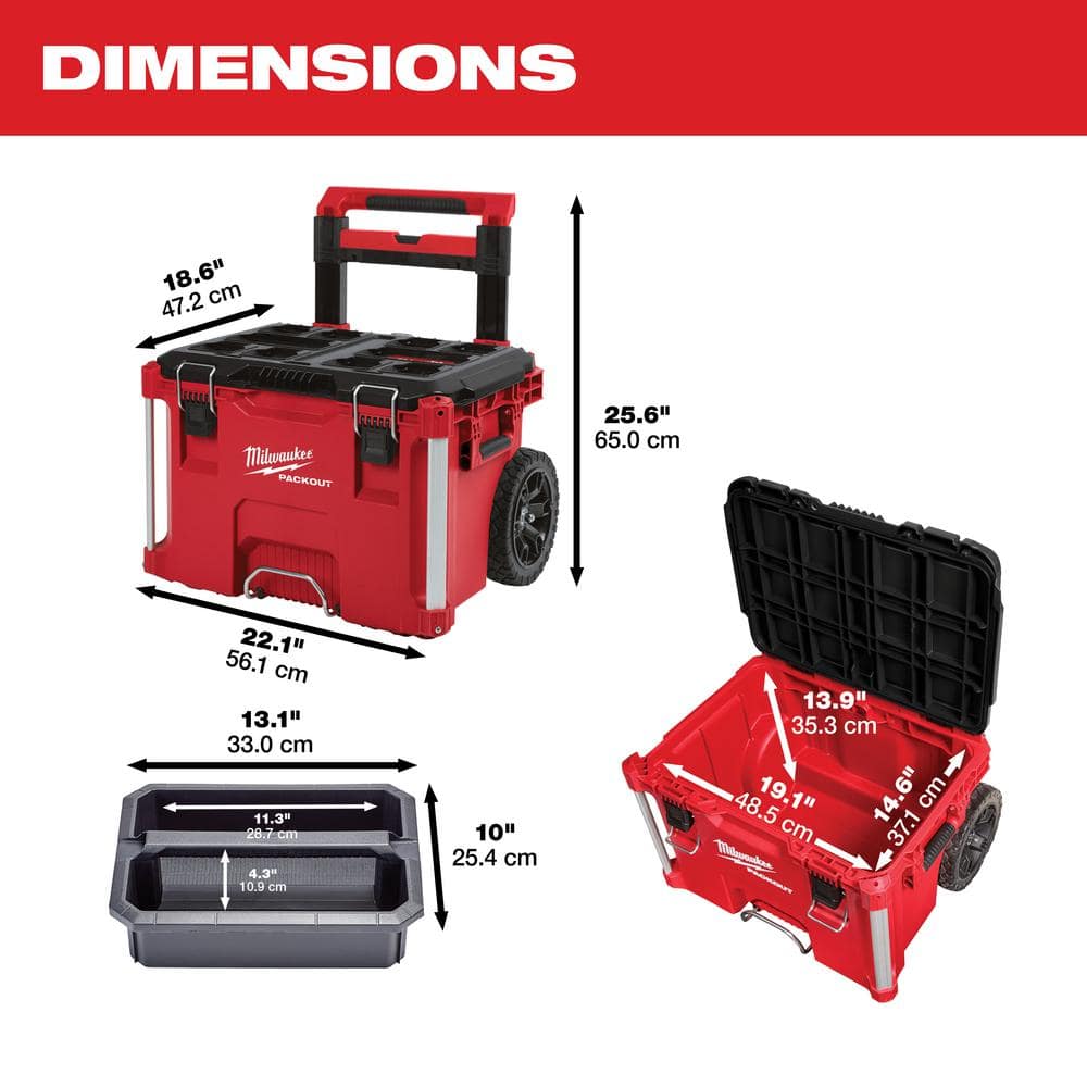 PACKOUT 22 in. Rolling Tool Box, 22 in. Large Tool Box and 22 in. Medium Tool - View 6
