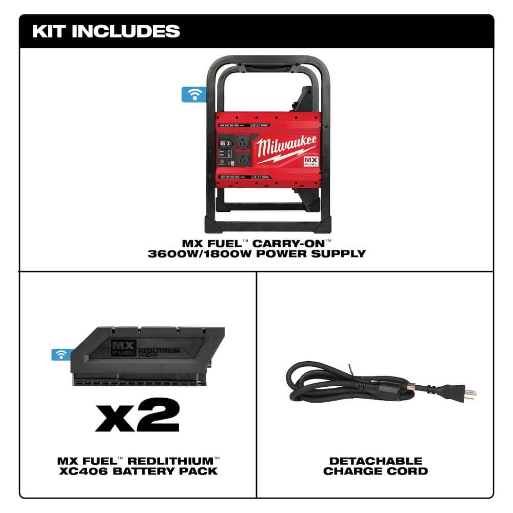 MX FUEL 3600-Watt/1800-Watt Lithium-Ion Battery Powered Push Start Portable - View 2