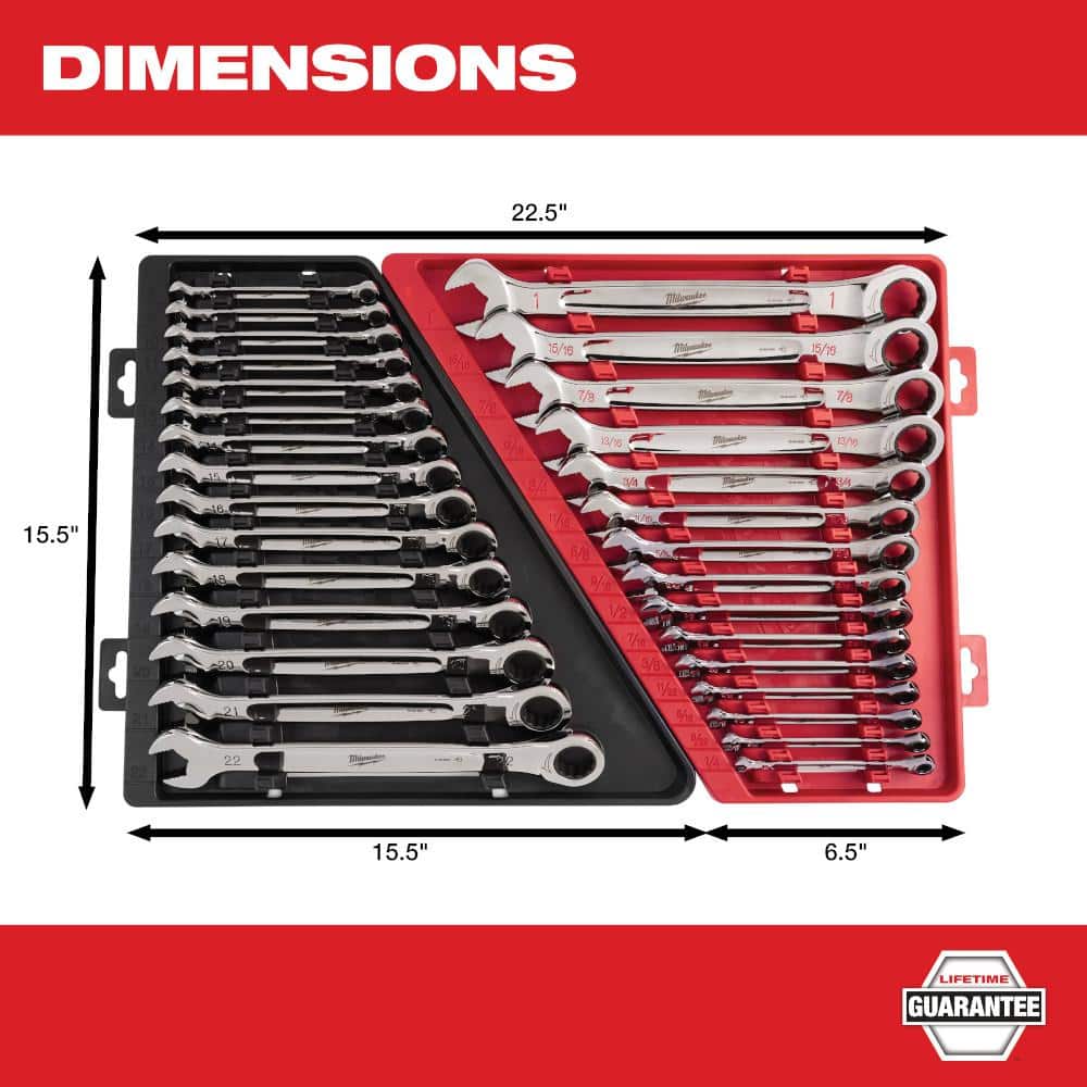 SAE/Metric Combination Ratcheting Wrench Mechanics Tool Set (30-Piece) - View 4