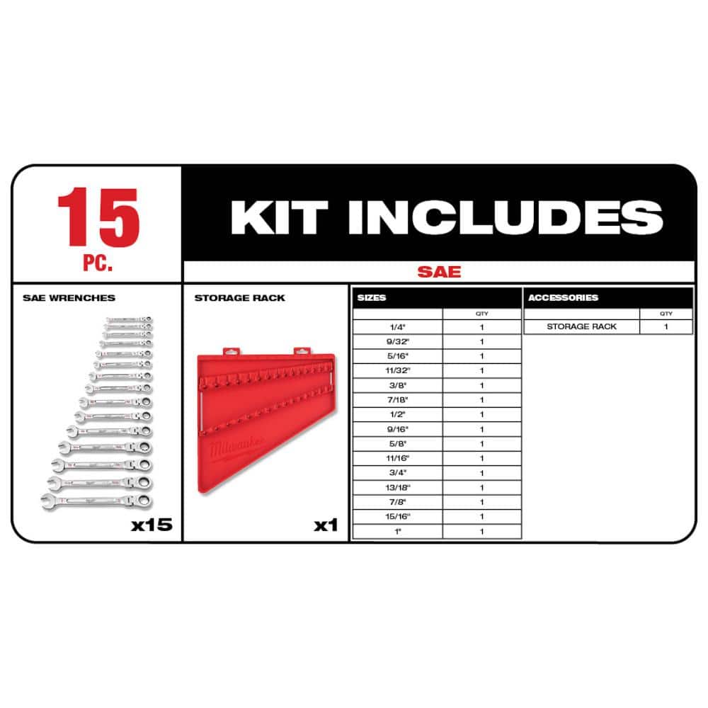 144-Position Flex-Head Ratcheting Combination Wrench Set SAE and METRIC - View 4