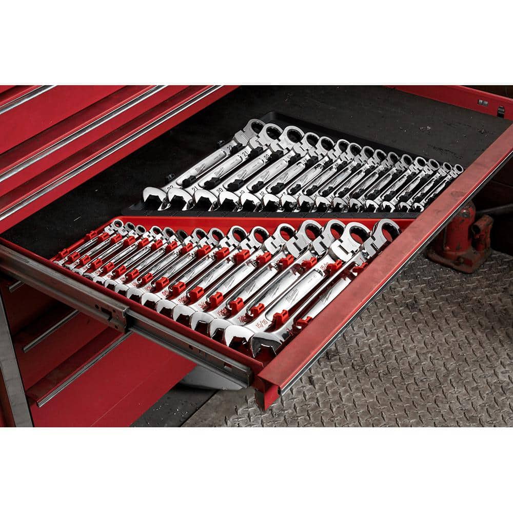 144-Position Flex-Head Ratcheting Combination Wrench Set SAE and METRIC - View 6