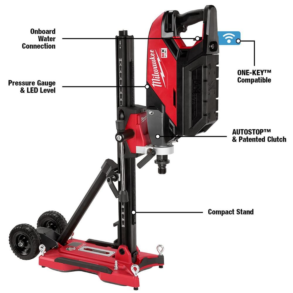 MX FUEL Lithium-Ion Cordless Handheld Core Drill Kit with Stand, 2 Batteries - View 5