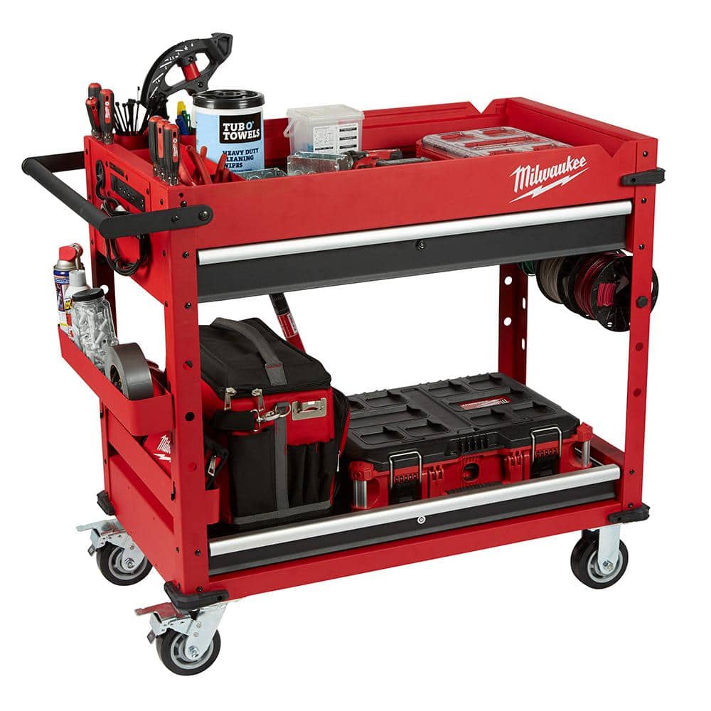 40 in. 2-Drawer Steel Work Cart - View 5